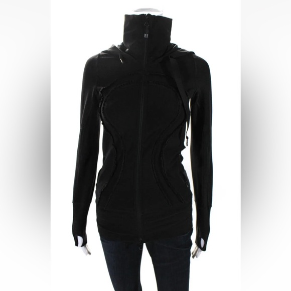 Lululemon soft stretch define hooded ruffle trim jacket 2 - Picture 3 of 13